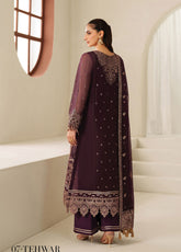 Reena By Alizeh Embroidered Chiffon 3 Piece Unstitched Suit AF25RV5 D-4053 TEHWAR